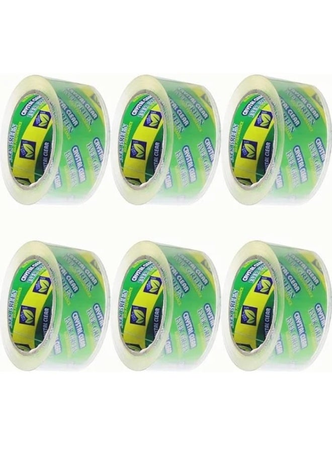 Chirstal Adhesive Tape, 6 Rolls, Clear - Image 1